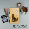 carnet bois komoni loup à lune