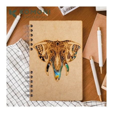 Carnet bois rechargeable KOMONI® – Modèle Éléphant