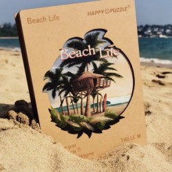 Happy Puzzle® Bois - Design Exclusif "Beach Life" par l'artiste Riv Gauch®