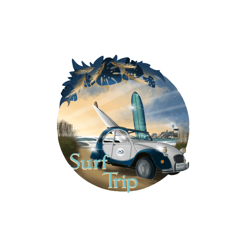 Happy Puzzle® Bois - Design Exclusif "Surf Trip" par l'artiste Riv Gauch®