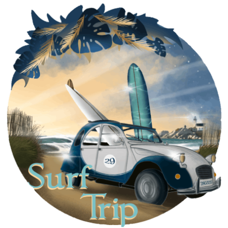 Happy Puzzle® Bois - Design Exclusif "Surf Trip" par l'artiste Riv Gauch®
