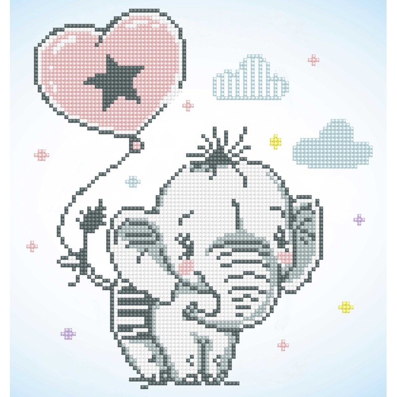Kit DIAMOND DOTZ® Elephant et son ballon coeur