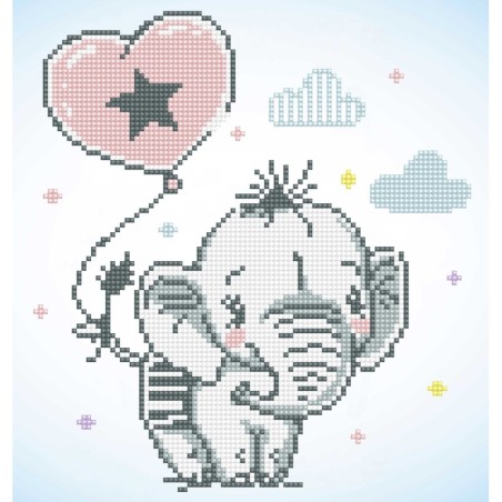 Kit DIAMOND DOTZ® Elephant et son ballon coeur