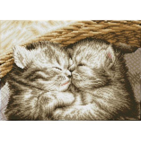 DIAMOND DOTZ® Carré Câlins de chatons - Intermédiaire