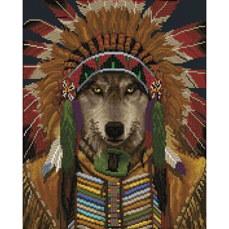 Kit DIAMOND DOTZ® Le Loup : Chef spirituel