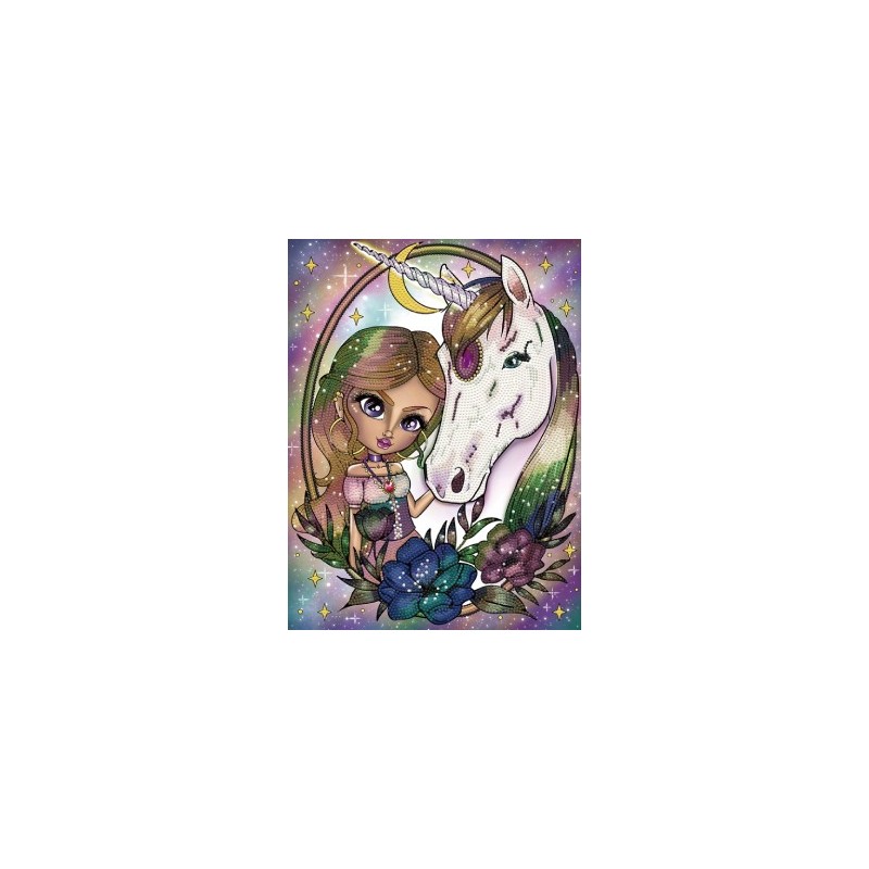 Kit DIAMOND DOTZ® Collection exclusive "Les Darlings" - La jeune fille et sa Licorne