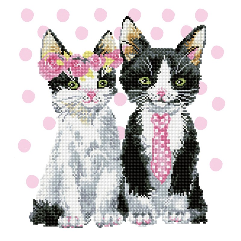 Kit DIAMOND DOTZ® La vie en rose chez Mr et Mme Chat
