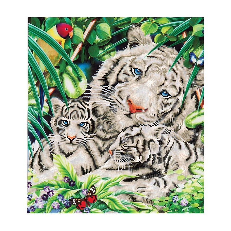 Kit DIAMOND DOTZ® Tigre blanc et ses petits