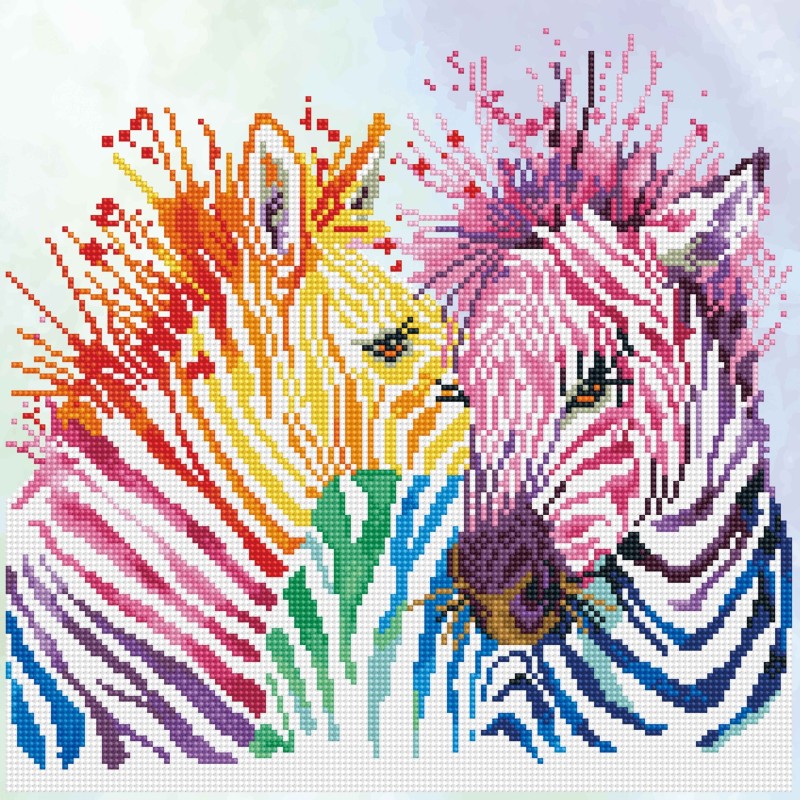 Kit DIAMOND DOTZ® Zèbres arc-en-ciel