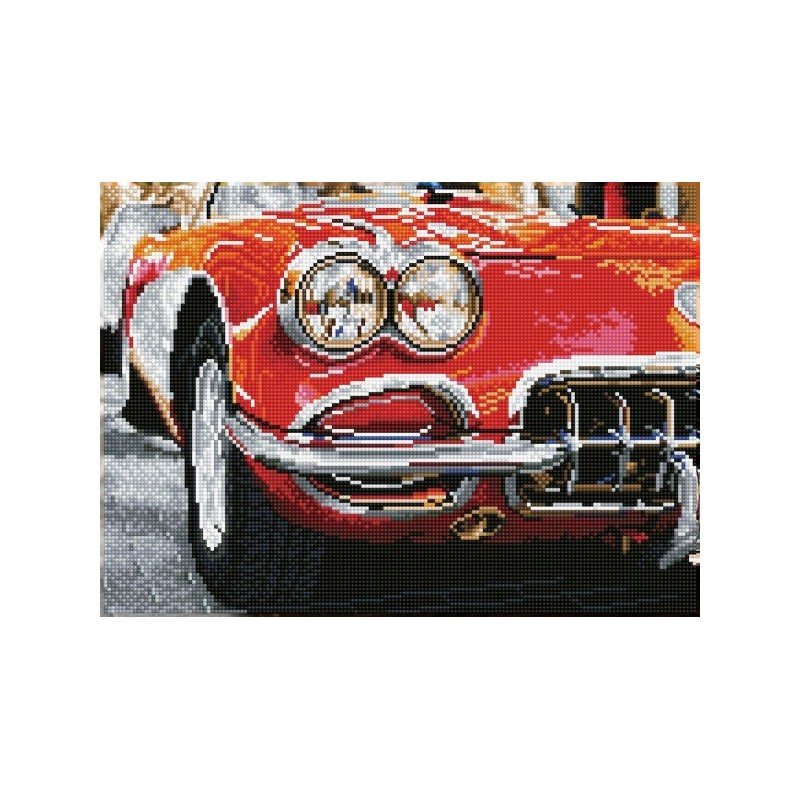 DIAMOND DOTZ® Carré Voiture de sport rouge - Intermédiaire