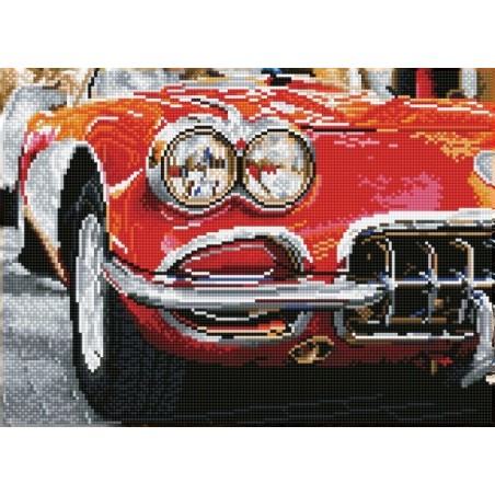 DIAMOND DOTZ® Carré Voiture de sport rouge - Intermédiaire