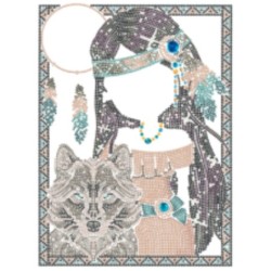Kit DIAMOND DOTZ® Collection exclusive "Les Darlings" - La jeune Indienne et son Loup