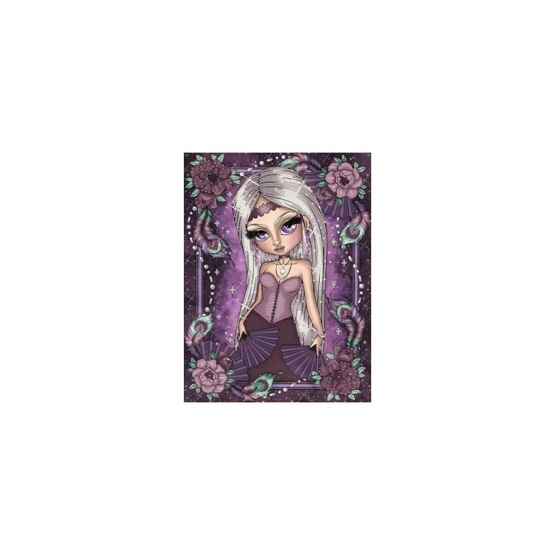Kit DIAMOND DOTZ® Collection exclusive "Les Darlings" - La jeune fille aux Plumes de Paon
