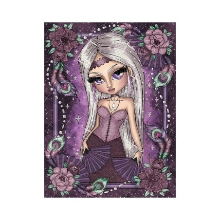 Kit DIAMOND DOTZ® Collection exclusive "Les Darlings" - La jeune fille aux Plumes de Paon