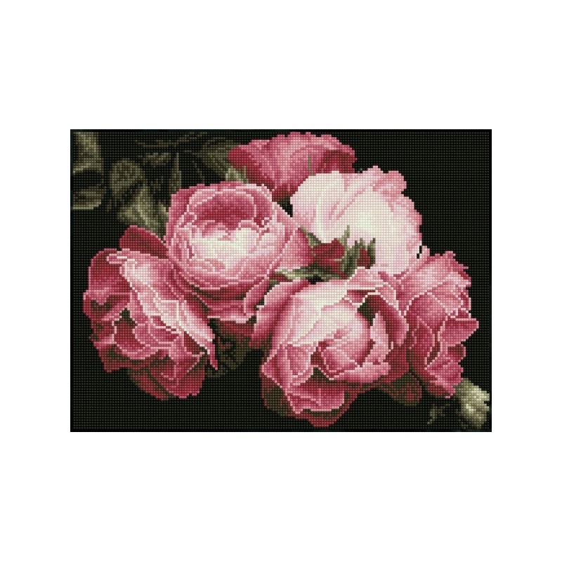 DIAMOND DOTZ® Carré Roses Vintage - Intermédiaire