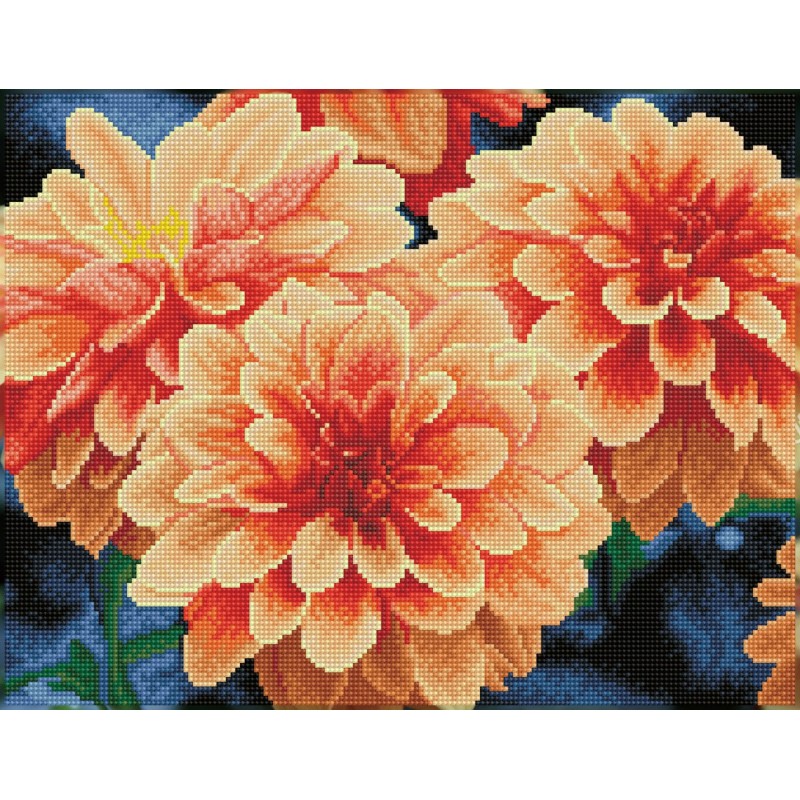 DIAMOND DOTZ® Carré Bouquet de Dahlias - Intermédiaire