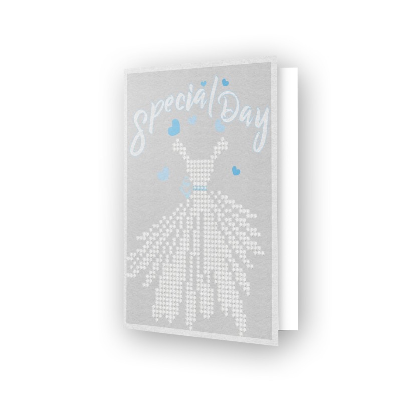 DIAMOND DOTZ® Carte de voeux Robe blanche