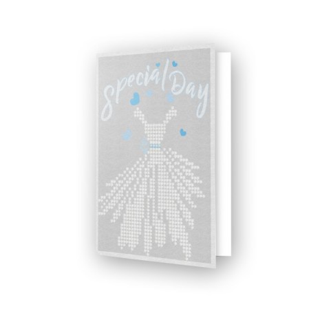 DIAMOND DOTZ® Carte de voeux Robe blanche