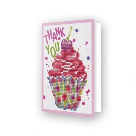 DIAMOND DOTZ® Carte de voeux Cupcake merci