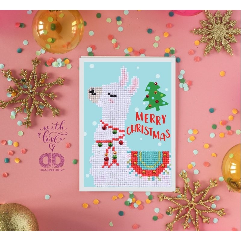 DIAMOND DOTZ® Carte de voeux Joyeux Noël Lama