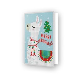 DIAMOND DOTZ® Carte de voeux Joyeux Noël Lama