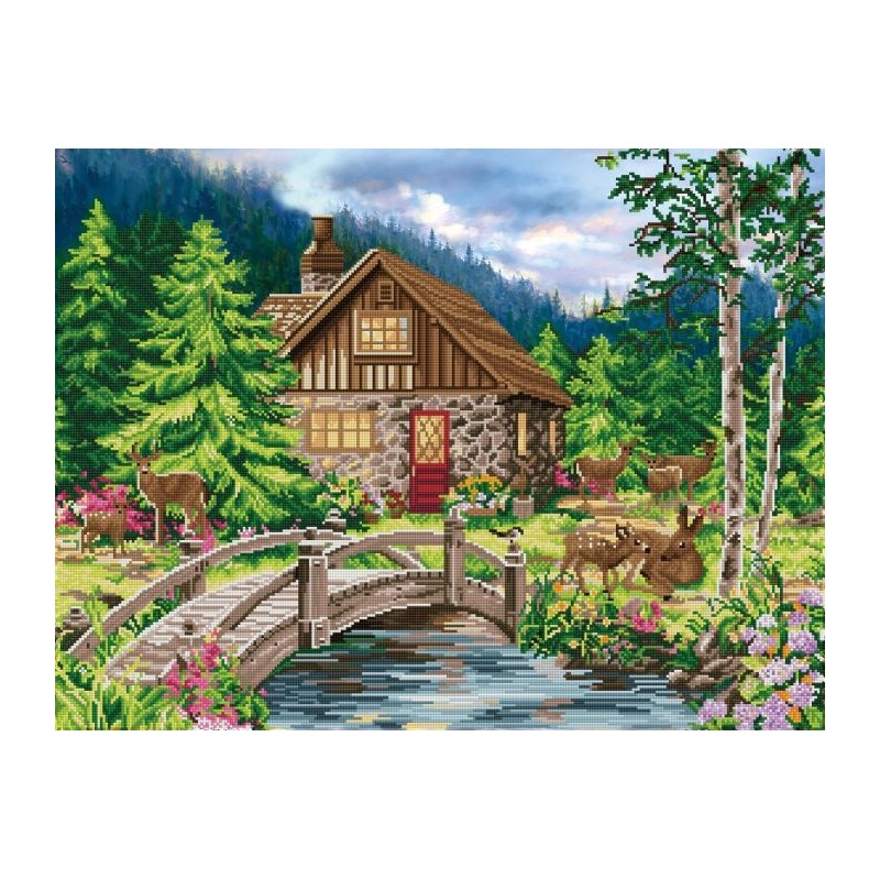 Kit DIAMOND DOTZ® Chalet au bord de la rivière