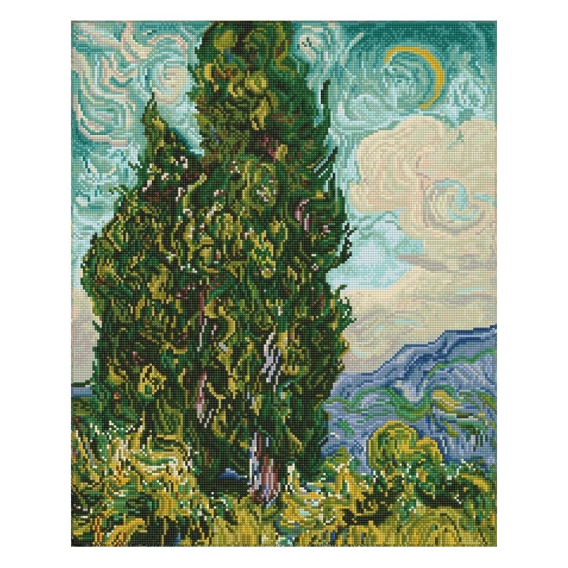 Kit DIAMOND DOTZ® Les cyprès (Van Gogh)