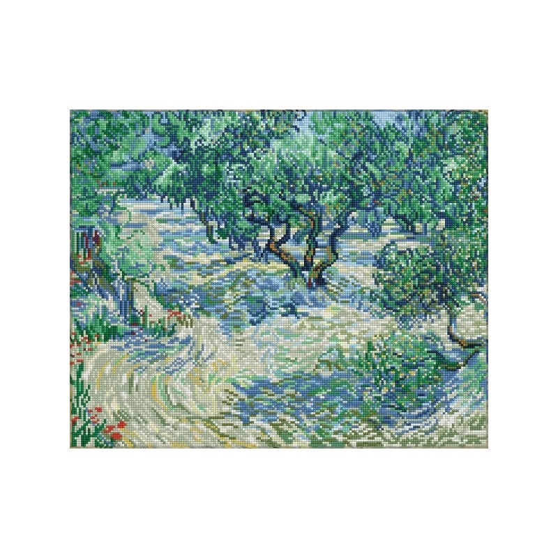 Kit DIAMOND DOTZ® Le champ d'oliviers (Van Gogh)