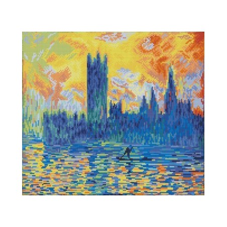 Kit DIAMOND DOTZ® Parlement de Londres en hiver (Monet)