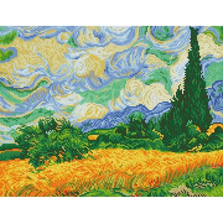 Kit DIAMOND DOTZ® Les champs de blé (Van Gogh)