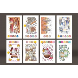CARTES COLORIAGE CHAMELEON PENS - THÈME SWEET DELICES