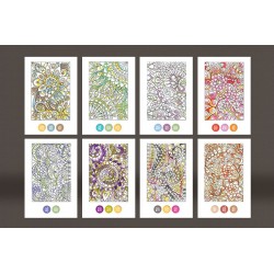 CARTES COLORIAGE CHAMELEON PENS - THÈME MOTIFS FLORAUX