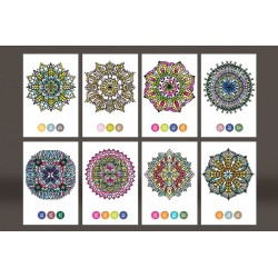 CARTES COLORIAGE CHAMELEON PENS - THÈME MINI MANDALAS