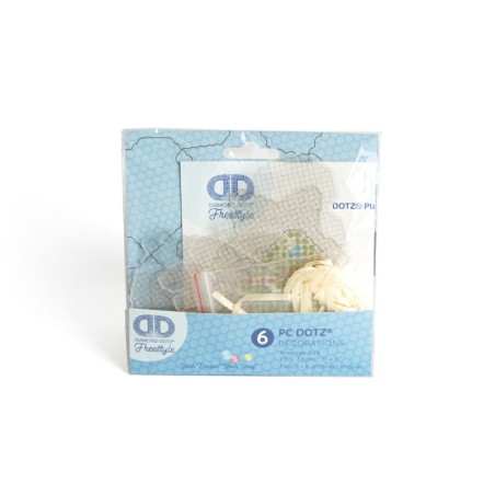 Lot de 6 décorations vierges DIAMOND DOTZ® avec ruban