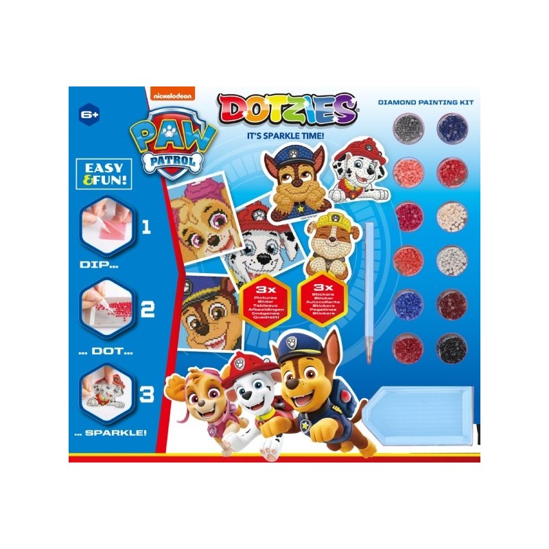 DOTZIES® Kit de 6 créations Enfants - Pat Patrouille
