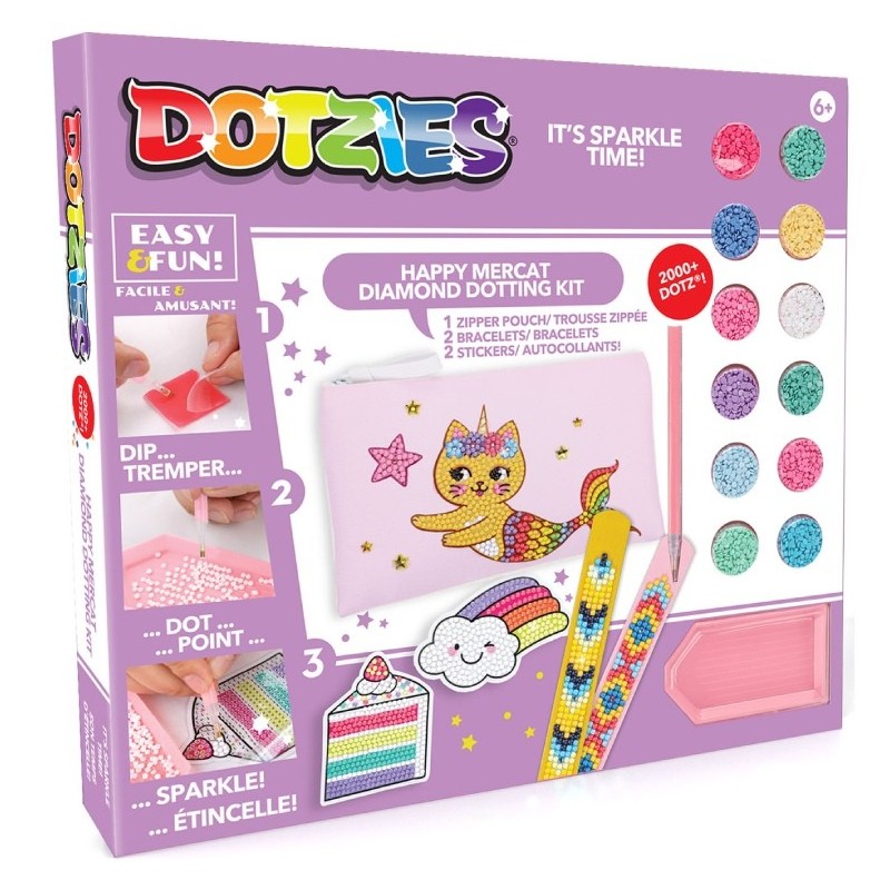 DOTZIES® Kit de 6 créations Enfants - Chat sirène