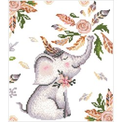Kit DIAMOND DOTZ® Pluie de fleurs sur l'éléphant