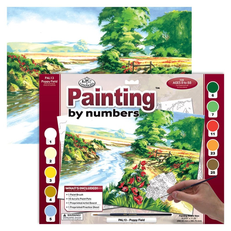 Kit ROYAL LANGNICKEL® Peinture au numéro - Champ de coquelicots