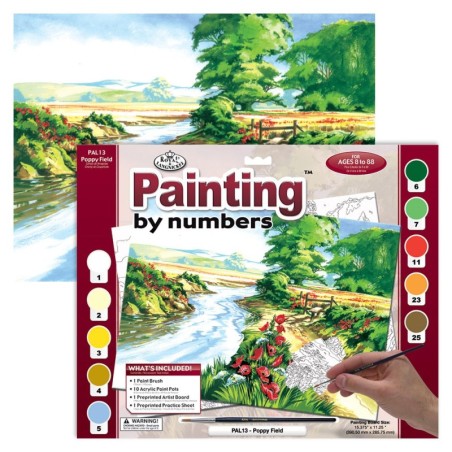 Kit ROYAL LANGNICKEL® Peinture au numéro - Champ de coquelicots