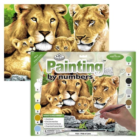 Kit ROYAL LANGNICKEL® Peinture au numéro Junior Grand Format - Famille de lions