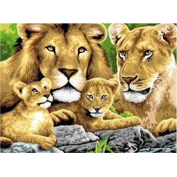 Kit ROYAL LANGNICKEL® Peinture au numéro Junior Grand Format - Famille de lions