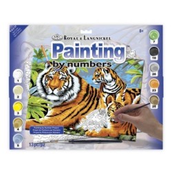 Kit ROYAL LANGNICKEL Peinture au numéro Junior Grand Format - Maman Tigre et ses petits