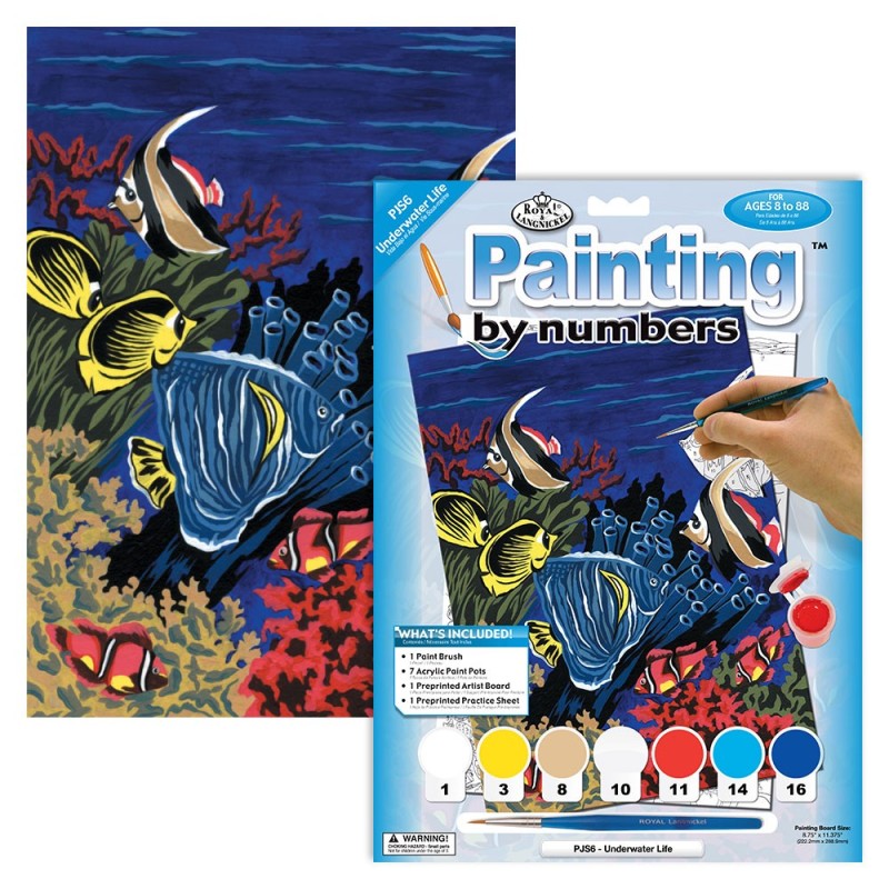 Kit ROYAL LANGNICKEL Peinture au numéro Junior Petit Format - Vie sous-marine