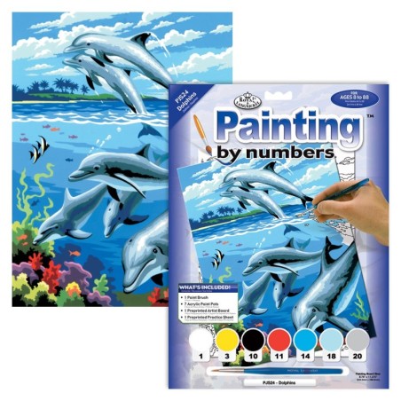 Kit ROYAL LANGNICKEL Peinture au numéro Junior Petit Format - Dauphins