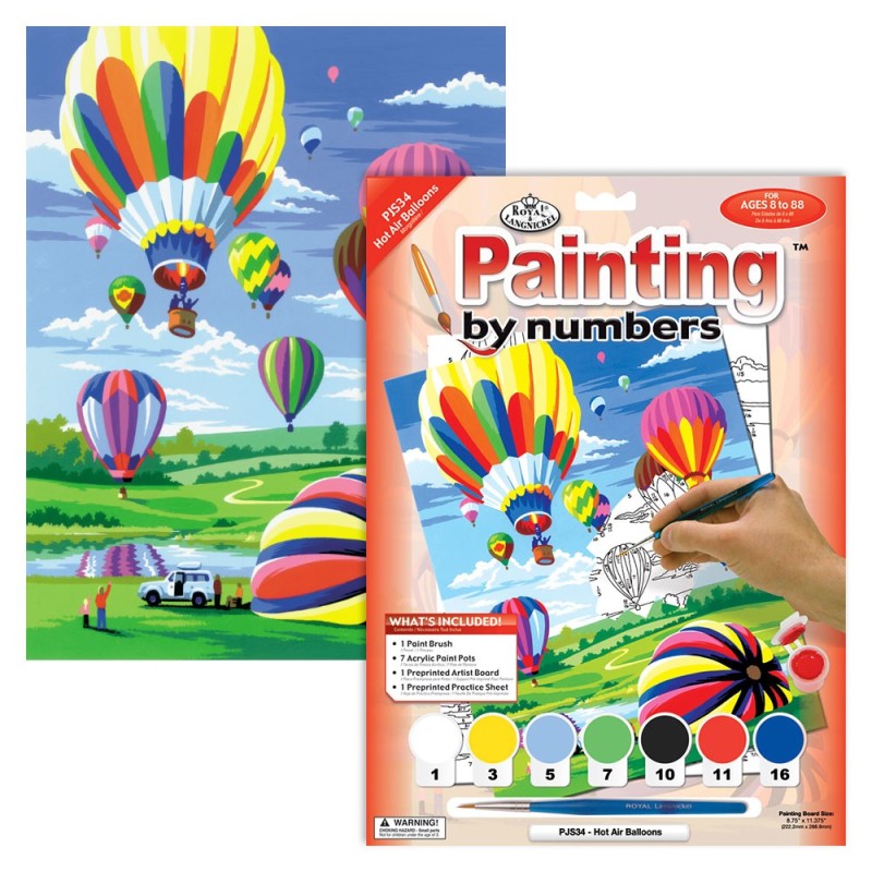 Kit ROYAL LANGNICKEL Peinture au numéro Junior Petit Format - Montgolfières
