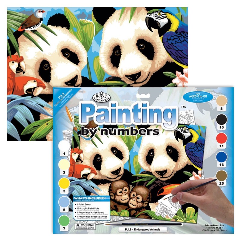 Kit ROYAL LANGNICKEL Peinture au numéro Junior Grand Format - Animaux en danger