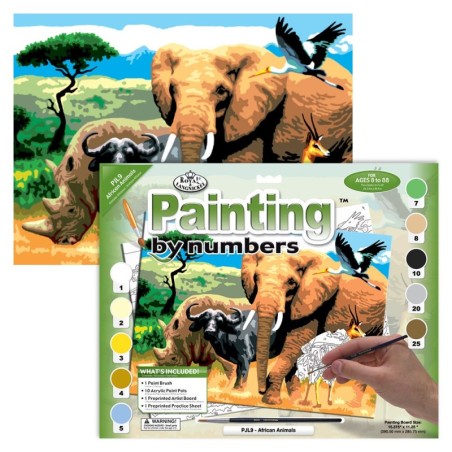 Kit ROYAL LANGNICKEL Peinture au numéro Junior Grand Format - Animaux d'Afrique
