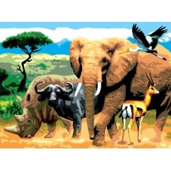 Kit ROYAL LANGNICKEL Peinture au numéro Junior Grand Format - Animaux d'Afrique