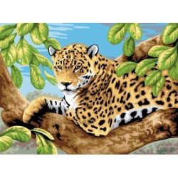 Kit ROYAL LANGNICKEL Peinture au numéro Junior Grand Format - Léopard dans l'arbre