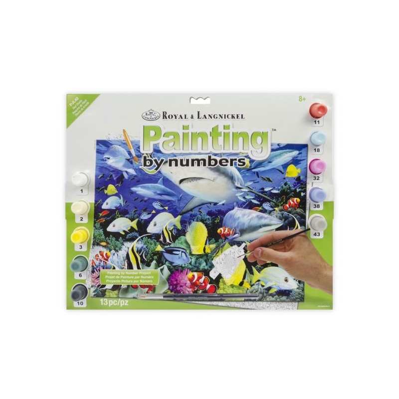 Kit ROYAL LANGNICKEL Peinture au numéro Junior Grand Format - Requins de récif